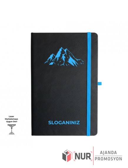 Termo Deri Kapaklı Lazer Baskıya Uygun Tarihsiz Lastikli Defter